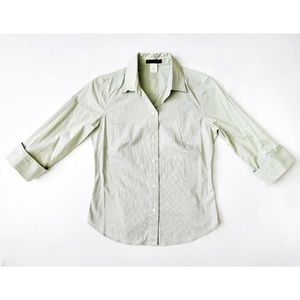 Striped 3/4 Slve French Cuffs Button Down/Up Shirt